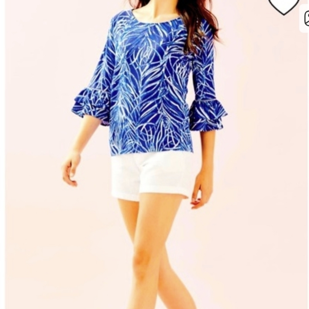 Lilly Pulitzer Laddie Top In Twilight Blue Early Riser Size XXS